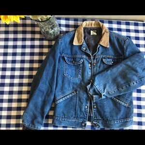 Wrangler Denim Jacket w/ Beige Corduroy Jacket